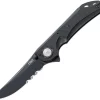 CRKT 5401K Seismic Deadbolt Lock, 3.96" 1.4116 SS Black Veff Serrated Blade, G10 Handle