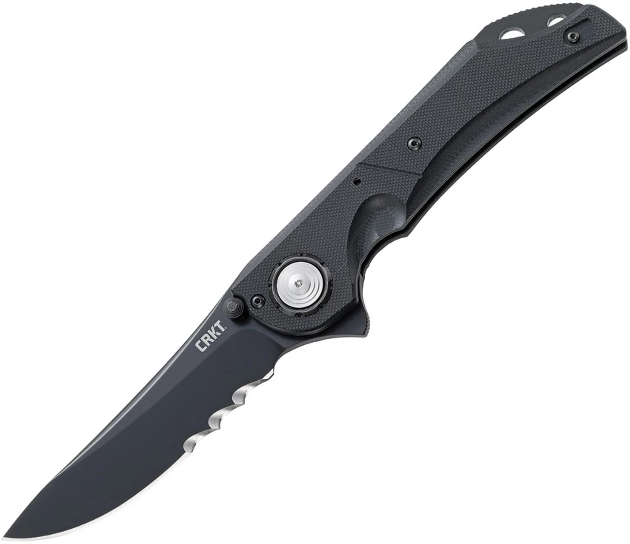 CRKT 5401K Seismic Deadbolt Lock, 3.96" 1.4116 SS Black Veff Serrated Blade, G10 Handle 1 CRKT 5401K Seismic Deadbolt Lock, 3.96" 1.4116 SS Black Veff Serrated Blade, G10 Handle
