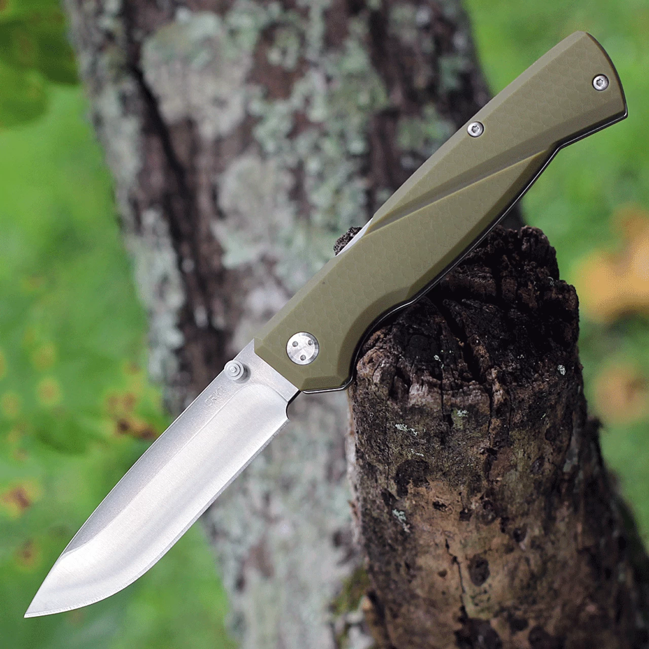 CRKT Kova 6434, 3.50" 8Cr13MoV Stainless Steel Satin Drop Point Blade, OD Green GRN Handles 1 CRKT Kova 6434, 3.50" 8Cr13MoV Stainless Steel Satin Drop Point Blade, OD Green GRN Handles