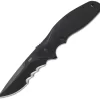 CRKT Shenanigan Spring Assisted Flipper K800KKP, 3.35" 1.4116 Stainless Steel Black Stonewashed Veff Serration Blade, Black GRN Handles