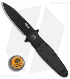CRKT Bombastic Frame Lock Knife Black GFN (3.3" Black) K345KKSP -CRKT Store CRKT Bombastic Black Plain Edge BHQ 78172 er bottlecap