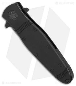 CRKT Bombastic Frame Lock Knife Black GFN (3.3" Black) K345KKSP -CRKT Store CRKT Bombastic Black Plain Edge BHQ 78172 er spine