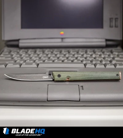CRKT CEO Liner Lock Knife Green Micarta (3.1" Smokewash D2) BHQ Exclusive 6 CRKT CEO Liner Lock Knife Green Micarta (3.1" Smokewash D2) BHQ Exclusive - Image 6