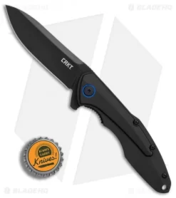 CRKT Caligo Liner Lock Flipper Knife Black Al (3.1" Black) 6215 -CRKT Store CRKT Caligo Black Al black BHQ 76683 er bottlecap