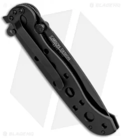 CRKT Carson M16-10K EDC Tanto Liner Lock Knife Black Zytel (3" Black Serr) -CRKT Store CRKT Carson M16 10K Compact Tanto LL Black Zytel Black Serr BHQ 87746 jr side