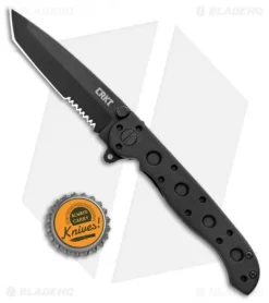 CRKT Carson M16-10KZ Tanto Flipper Knife Black GFN (3" Black Serr) -CRKT Store CRKT Carson M16 10KZ Tanto Balck GFN Black Serr BHQ 3813 jr bottlecap