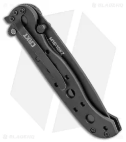 CRKT Carson M16-10KZ Tanto Flipper Knife Black GFN (3" Black Serr) -CRKT Store CRKT Carson M16 10KZ Tanto Balck GFN Black Serr BHQ 3813 jr side