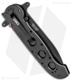 CRKT Carson M21-14SF Special Forces Flipper Knife Aluminum (3.875" Black Serr) -CRKT Store CRKT Carson M21 12SF Special Forces Aluminum Black Serr BHQ 6703 jr side