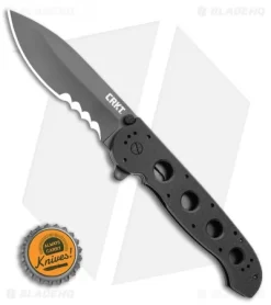 CRKT Carson M21-14G Big Dog Flipper Knife Black G-10 (3.875" Black Serr) -CRKT Store CRKT Carson M21 14G Big Dog Flipper Knife Black G 10 3.875 Gray Serr BHQ 3149 LS Bottlecap