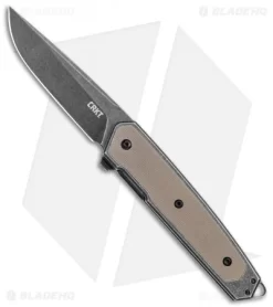 CRKT Cinco Frame Lock Brown G-10 Knife (2.9" Black) 7091