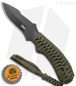 CRKT Crawford Thunder Strike Neck Knife Green Paracord (2.8" Black) 2032 -CRKT Store CRKT Crawford Thunder Strike Neck Green Paracord Black BHQ 27278 jr bottlecap