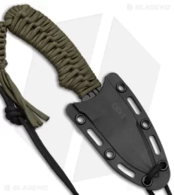 CRKT Crawford Thunder Strike Neck Knife Green Paracord (2.8" Black) 2032 -CRKT Store CRKT Crawford Thunder Strike Neck Green Paracord Black BHQ 27278 jr sheath