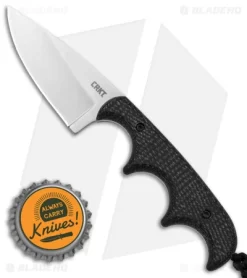 CRKT Folts Minimalist Drop Point Neck Knife Black (2" Satin 154CM) -CRKT Store CRKT Folts Minimalist Drop Point Neck Knife Black Resin Ifused Fiber 2in BHQ 176875 td size