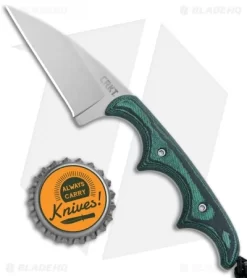CRKT Folts Minimalist Fixed Blade Neck Knife Micarta (2" Bead Blast) 2385 -CRKT Store CRKT Folts Minimalist Neck Knife Black Green Micarta BB 2385 BHQ 4592 jr bottlecap