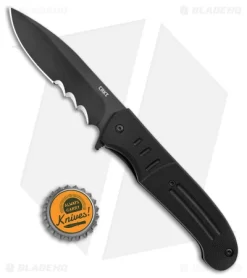 CRKT Ken Steigerwalt Ignitor Spring Assisted Knife Black G10 (3.48") -CRKT Store CRKT Ken Steigerwalt Ignitor SA Black G 10 Black Serr BHQ 178670 jr bottlecap