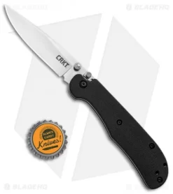 CRKT Offbeat II Lockback Knife Black GRN (3.2" Satin) 7760 -CRKT Store CRKT Offbeat II LB Black GRN Satin 7760 BHQ 92295 jr bottlecap