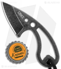 CRKT Owlet Fixed Blade Neck Knife Skeletonized (2.125" Black Stonewash) 2716 -CRKT Store CRKT Owlet Neck Skeletonized Black SW 2716 BHQ 103912 jr bottlecap