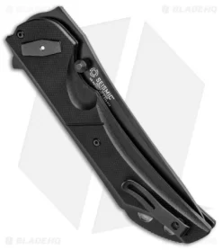 CRKT Seismic Deadbolt Lock Knife Black G-10 (4" Black Serr) 5401K -CRKT Store CRKT Seismic Deadbolt Lock Black G 10 Black Serr 5401K BHQ 92336 jr side