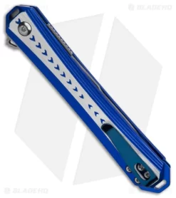 CRKT Stickler Liner Lock Assisted Flipper Knife Blue Aluminum (3.4" Satin) -CRKT Store CRKT Stickler LL Assisted Flipper Knife Blue Aluminum 2in Satin BHQ 145866 td side