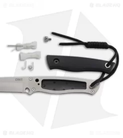 CRKT TSR Terzuola Survival Rescue Fixed Blade Knife Black GFN (4.3" Satin ) 2061 -CRKT Store CRKT T SR Terzuola survival rescue black GFN satin 2061 BHQ 51818 er side open