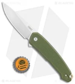 CRKT Vox Tueto Spring Assisted Flipper Knife OD Green G-10 (3.3" Satin) 5325 -CRKT Store CRKT Tueto SA Filpper OD Green G 10 Satin 5325 BHQ 119344 jr bottlecap