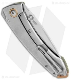 CRKT Exclusive Burnley Tuna Frame Lock Knife Green Micarta (3.3" Satin S35VN) 6 CRKT Exclusive Burnley Tuna Frame Lock Knife Green Micarta (3.3" Satin S35VN) -CRKT Store CRKT Tuna FL Green Micarta Satin BHQ 113868 jr side