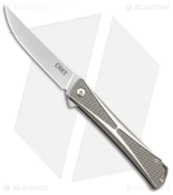 CRKT Crossbones Liner Lock Knife Aluminum (3.5" Satin) 7530