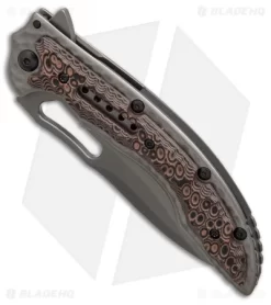 CRKT Ikoma Fossil Frame Lock Knife (3.96" Gray Serr) 5471K -CRKT Store CRKT ikoma fossil gray serr 5471K BHQ 21379 er spine