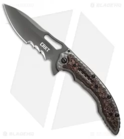 CRKT Ikoma Fossil Frame Lock Knife (3.96" Gray Serr) 5471K