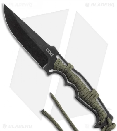 CRKT Tighe Breaker Fixed Blade Knife Green Paracord (4.25" Black Stonewash)1110 1 CRKT Tighe Breaker Fixed Blade Knife Green Paracord (4.25" Black Stonewash)1110