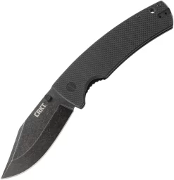 CRKT Gulf Linerlock CR2795, 4.079" 8Cr13MoV Plain Blade, Black G10 Handle