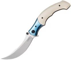 CRKT 7471 Ritual, 4.37" 12C27 Sandvik Satin Plain Blade, Ivory Micarta Handle