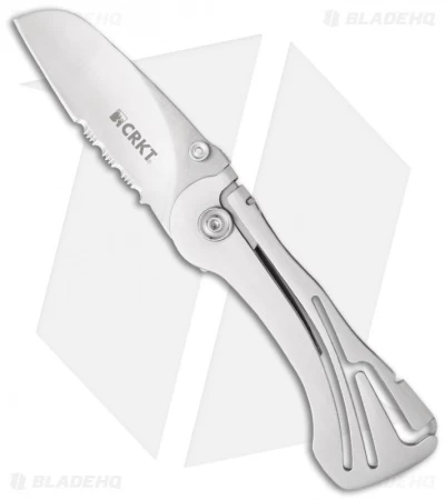 CRKT Klecker NIRK NOVO Folding Knife W/ Brushed Frame (2.75" Satin Serr) 5175 1 CRKT Klecker NIRK NOVO Folding Knife W/ Brushed Frame (2.75" Satin Serr) 5175