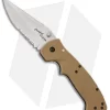 CRKT Crawford Kasper Liner Lock Knife Tan Zytel (3.75" Serr) 6783D