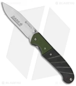 CRKT Ignitor Case Spring Assisted Knife Black/Green G-10 (3.38" Satin) 6850CIH