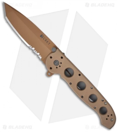 CRKT Carson M16-14D Desert Camo Tanto Flipper Knife Aluminum (3.875" Tan Serr) 1 CRKT Carson M16-14D Desert Camo Tanto Flipper Knife Aluminum (3.875" Tan Serr)