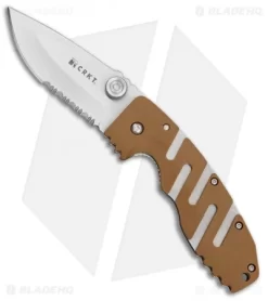 CRKT Ryan Seven Liner Lock Knife Tan (3.5" Satin Serr) 6813D
