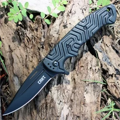 CRKT 2037 Acquisition Folder, Pat & Wes Crawford, Black Plain Edge