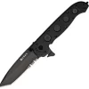 CRKT Columbia River Law Enforcement Linerlock, 5 1/2" Closed, Tanto, Combo Edge