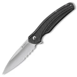 CRKT Columbia River Ripple, Stainless Grey Handle, Combo Edge